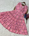 Ka 1258 Muslin Silk With Gingham Print Designer Kurti Collections